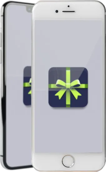 Two phones with a WishlistMate logo on the screen